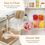 Taco Bar Serving Set for Party with 4 x 20 oz Containers, Ice Chilled Condiment Caddy Organizer, Garnish Serving Tray Platter for Mimosa Bar Accessories, Fruit, Salad, Food