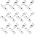 Clear Sign Clips Merchandise Display 12 Pack Plastic Label Pop Clips on Sign Holder Shelf Double Sided Swivel Price Tag Holders on Clothing Rack Rotatable Menu Clamps for Sale Retail Display