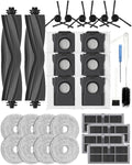 Accessories Replacement Part for Dreame X40 ultra/ L40 ultra /X40 master/Mova P50 Pro Ultra/Mova P10 Pro Ultra Robot Vacuum Cleaner, 2 Main Brush, 4 Carbon HEPA Filters,6 Side Brushes- 29 pcs