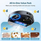 Replacement Parts Accessories Compatible with Roborock Q7 M5+/ Q7 M5/ Q7 L5/ Q7 L5+ Robot Vacuum Cleaner, 2 Roller Brushes, 6 Mop Pads, 6 Side Brush, 4 Filters, 1 Cleaning Brush & 1 screwdriver