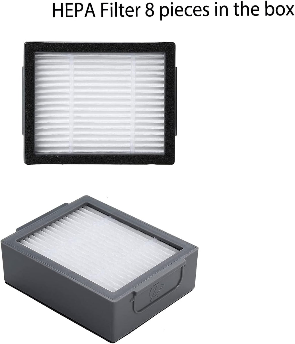 Parts accessories Compatible for iRobot Roomba e5 e6 i1 i2 i3 i4 i5 i6 i7 i8 j5 j6 j7 j8 and all Plus i e j Series Vacuum Cleaner 2 Set Roller Brushes 8 HEPA Filters 8 Side Brushes 1 caster wheel