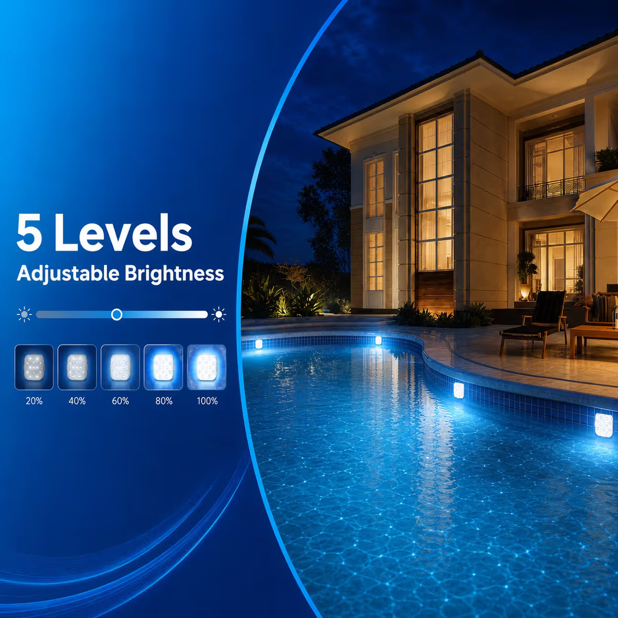 Rechargeable Magnetic Pool Light - IP68 Waterproof Underwater LED Light with Remote Control - 16 Colors 2600mAh Battery for Above Ground Inground Pools - 1 Pack