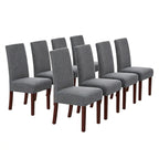 Stretch Full Cover Chair Cover 6-Pack - Waterproof Anti-Slip Elastic Seat Protector for Dining Room Hotel - Thick Warm Waffle Texture - Gray (6-Pack)