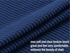 Stretch Full Cover Chair Cover 6-Pack - Waterproof Anti-Slip Elastic Seat Protector for Dining Room Hotel - Thick Warm Waffle Texture - Navy (6-Pack)