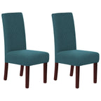 Stretch Full Cover Chair Cover 6-Pack - Waterproof Anti-Slip Elastic Seat Protector for Dining Room Hotel - Thick Warm Waffle Texture - Teal (6-Pack)