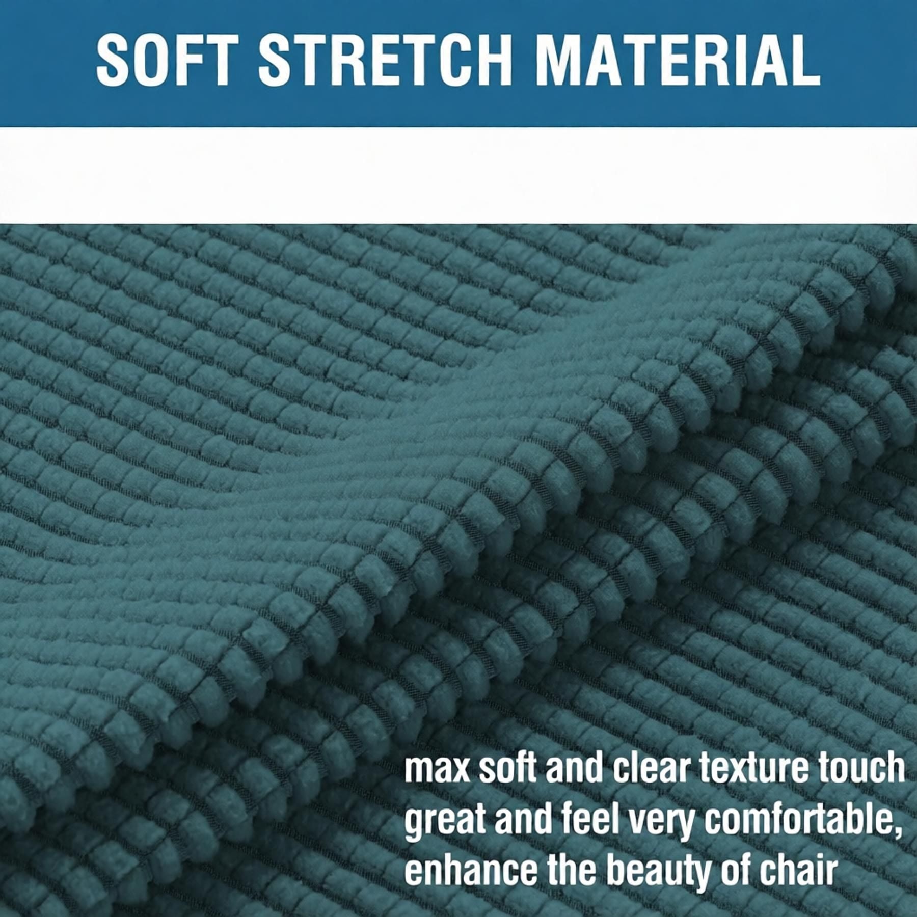 Stretch Full Cover Chair Cover 6-Pack - Waterproof Anti-Slip Elastic Seat Protector for Dining Room Hotel - Thick Warm Waffle Texture - Teal (6-Pack)