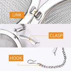 Store 2pcs Stainless Steel Mesh Tea Ball Inch Tea Strainers Tea Strainer Filters for Tea (2.1 inches)