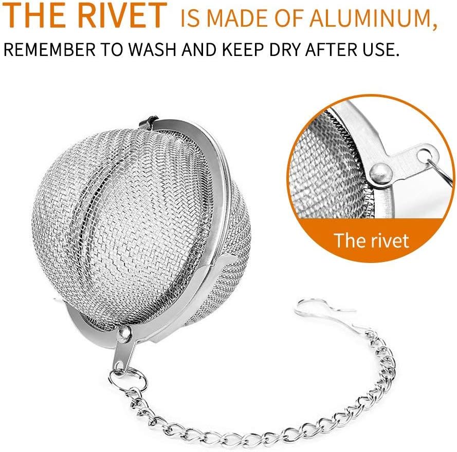 Store 2pcs Stainless Steel Mesh Tea Ball Inch Tea Strainers Tea Strainer Filters for Tea (2.1 inches)