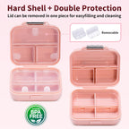Travel Pill Organizer, 7 Compartments Portable Pill Case, Compact and Portable Pill Box, Small Pill Container for Pocket Purse Medicine Organizer, Daily Pill Box to Hold Vitamins