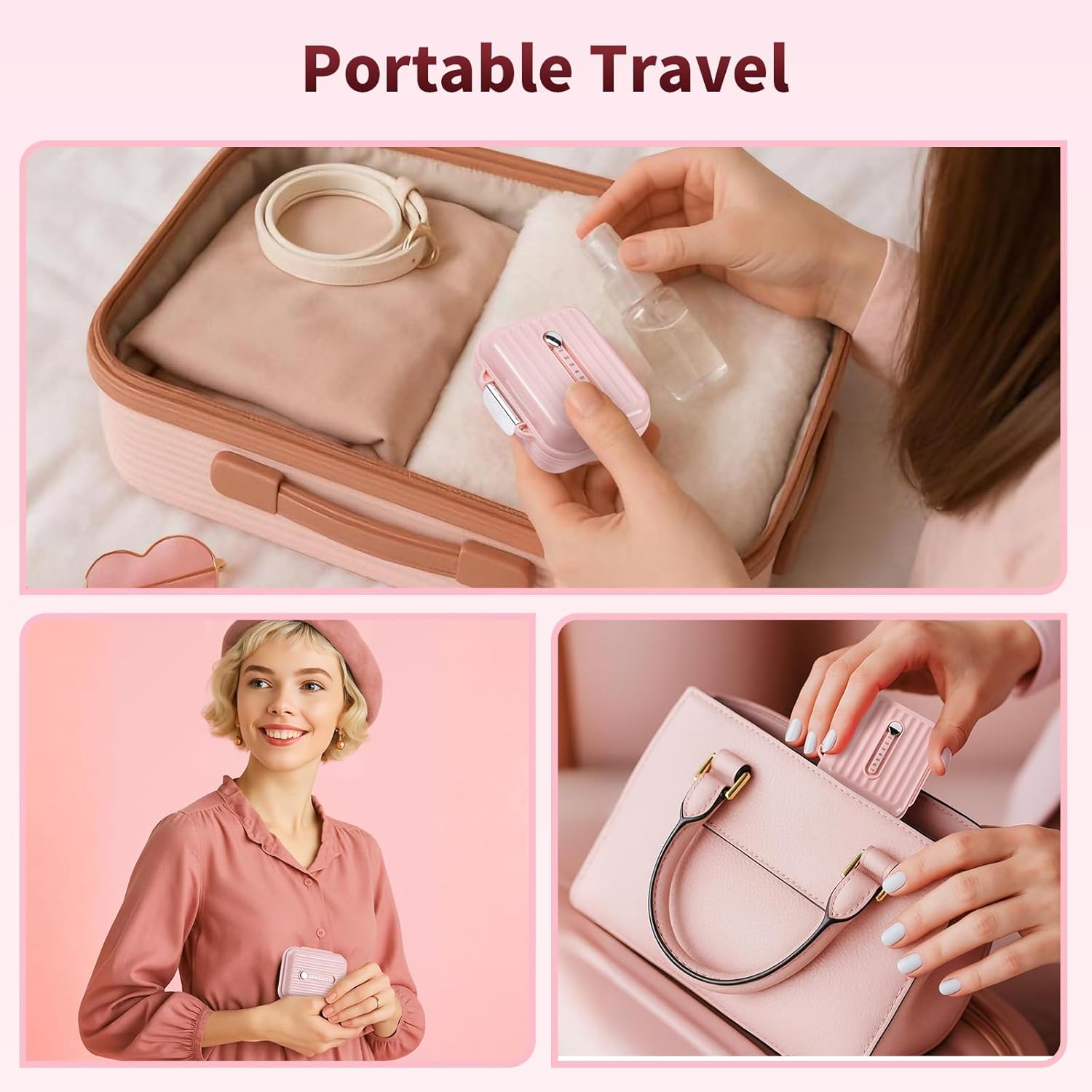 Travel Pill Organizer, 7 Compartments Portable Pill Case, Compact and Portable Pill Box, Small Pill Container for Pocket Purse Medicine Organizer, Daily Pill Box to Hold Vitamins