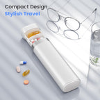 7-Day Pill Organizer, Travel Pill Case with Easy-to-Use Design, Large-Capacity Vitamin Box, Portable Drawer Medication Organizer for Once-a-Day Vitamins, Pills, and Supplements (White)