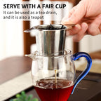 2 Pack Tea Infuser Stainless Steel Mesh Strainer, Tea Strainer Steeper Filter with Double Handles for Hanging on Teapots, Mugs, Cups to Steep Loose Leaf Tea and Coffee, Large Capacity (Silver)