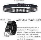 Studded Belts Women Y2K Stud Punk Rock Woman Girls Black Waist Belt for Cosplay Halloween