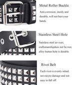 Studded Belts Women Y2K Stud Punk Rock Woman Girls Black Waist Belt for Cosplay Halloween