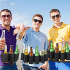 Beer Belt, Holds 6 Cans Beer Portable Bottle Waist Beer Belts for Beer Drinks Soda Can Bottles Beverage for Ouddoor Mountaineering,Camping,Hiking,Outdoor Party,Picnics etc. (Black 2pcs)