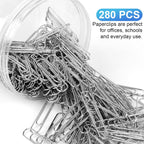 280 Pcs Large Paper Clips, 2 Inch Jumbo Silver Paperclips, Stainless Steel Paperclips Office for Teacher Supplies School - IN