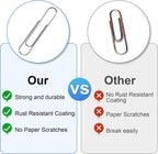 280 Pcs Large Paper Clips, 2 Inch Jumbo Silver Paperclips, Stainless Steel Paperclips Office for Teacher Supplies School - IN