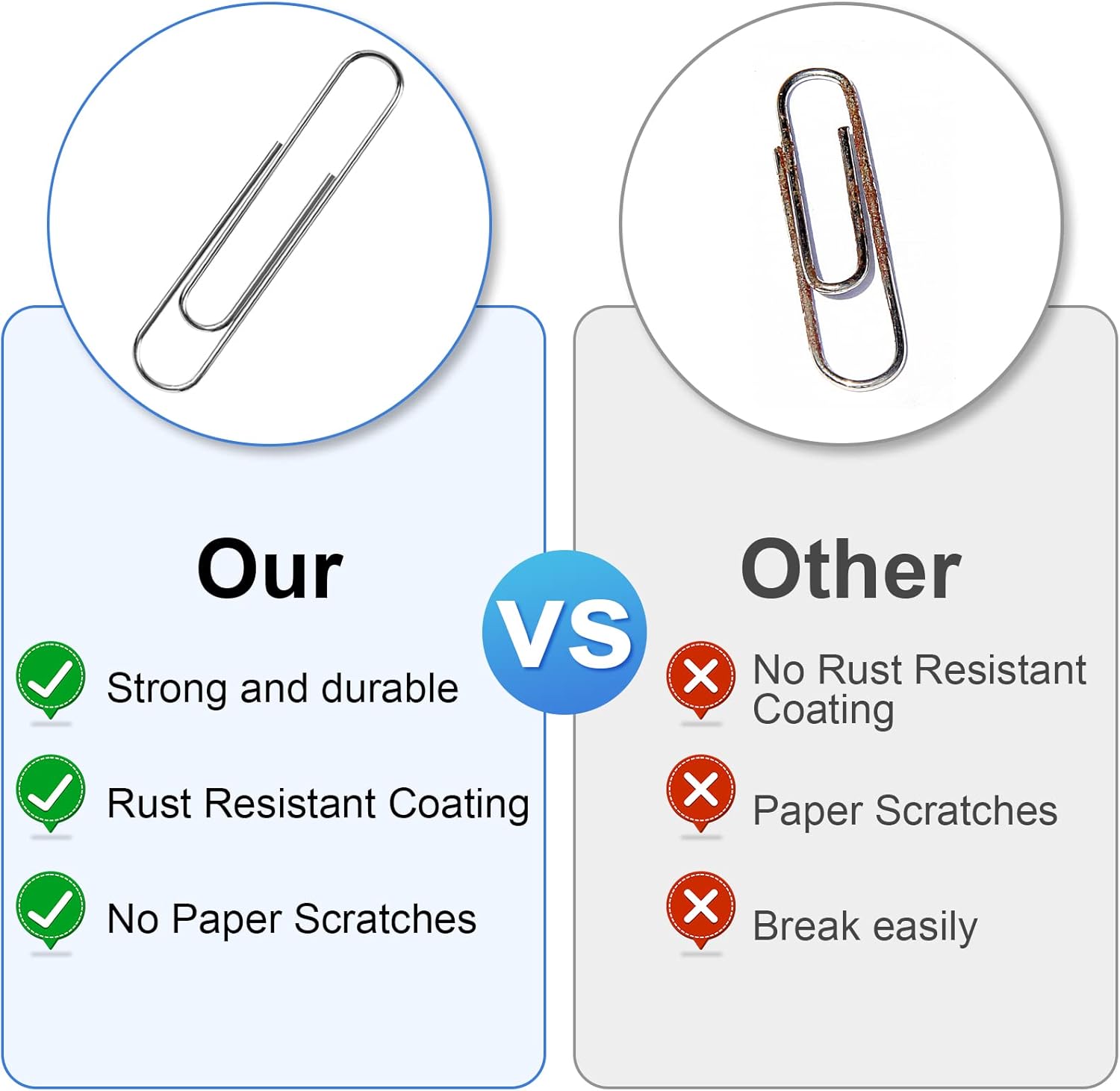 280 Pcs Large Paper Clips, 2 Inch Jumbo Silver Paperclips, Stainless Steel Paperclips Office for Teacher Supplies School - IN