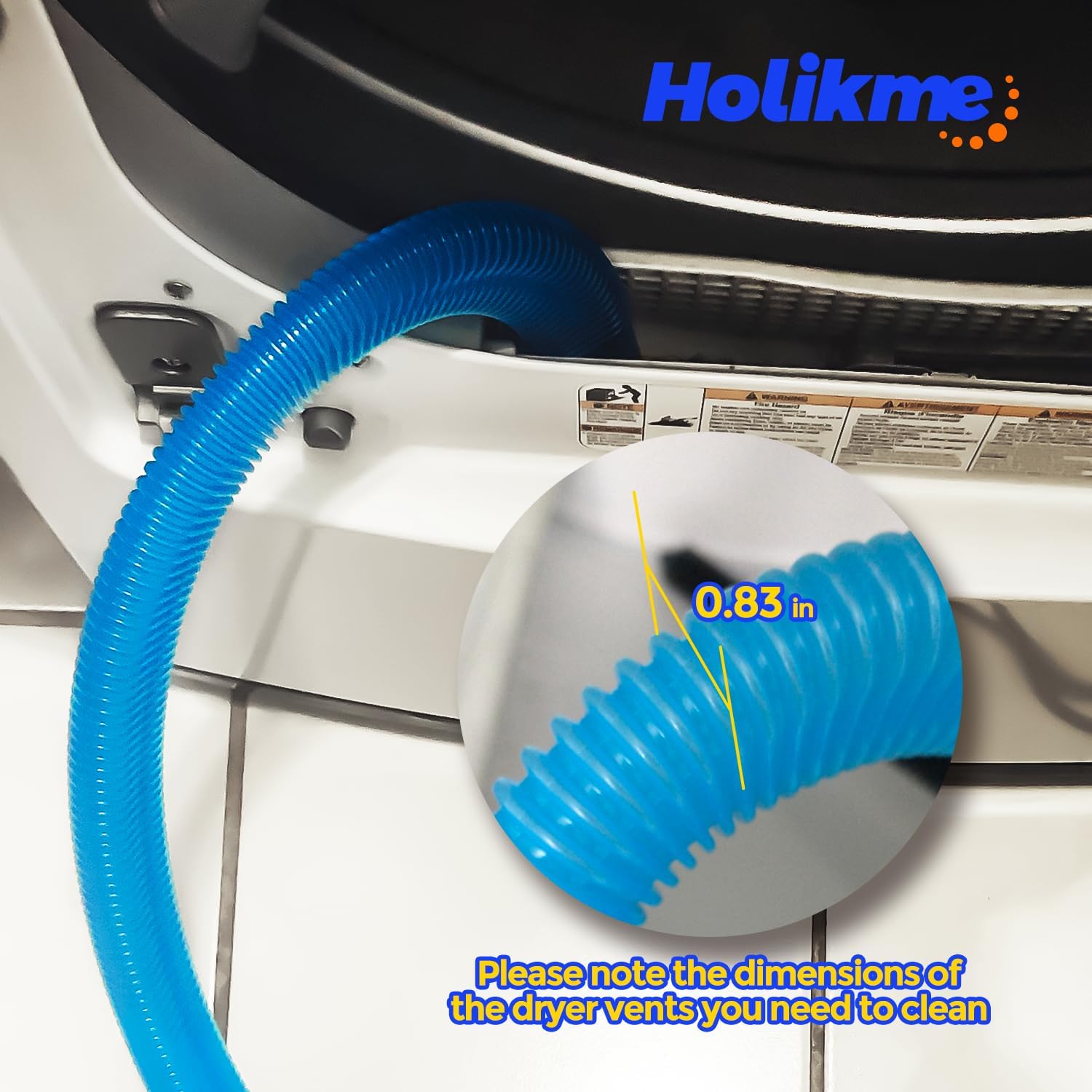Dryer Vent Cleaner Kit Lint Vacuum Attachment Brush, Remover, Hose Replacement Parts,Duct Cleaning,Blue Blue -