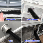 3 Pieces Dryer Vent Cleaner Kit - Lint Screens Brush Part,Dryer Trap Vacuum Brush,Vacuum Hose Attachment,Compatible with Most Cleaner,Quickly Removers 3p-blue
