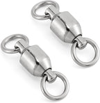 20 Pack Fishing Swivels, Ball Bearing Swivels Tackles, Copper Stainless Steel Solid Rings High Strength Barrel Saltwater - #8-390LB-20