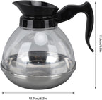 Coffee Decanter Pot, 1.2QT Universal Pot Commercial Maker Replacement with Black Handle for Machine Stove Reusable