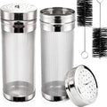 2 Pack Beer Dry Hopper Filters, 2.8 x 7 inch 300 Micron Mesh Hop Strainer with Lid, Stainless Steel Spider Nylon Bristles, Brewing Filters Straining Keg for Home Coffee Wine Juice