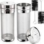 2 Pack Beer Dry Hopper Filters, 2.8 x 7 inch 300 Micron Mesh Hop Strainer with Lid, Stainless Steel Spider Nylon Bristles, Brewing Filters Straining Keg for Home Coffee Wine Juice
