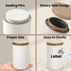 6 Pack Tea Tins Canister for Loose Tea, 23 Fl OZ Airtight Round Tin with Lid, Large Metal Storage Jars, White Kitchen Containers Travel Business Coffee Sugar Candy Spices Herbs