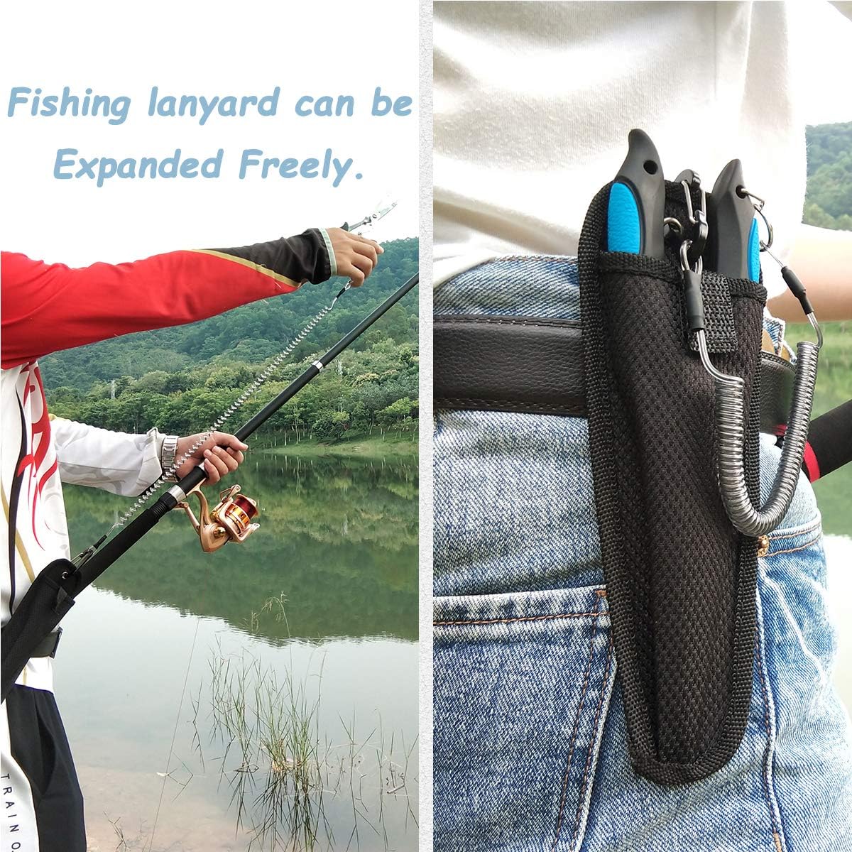 Vishaaktang - Hook Remover - Stainless Steel - Long Nose Hook Remover - With Sheath and Lanyard - Suitable for Line Clippers