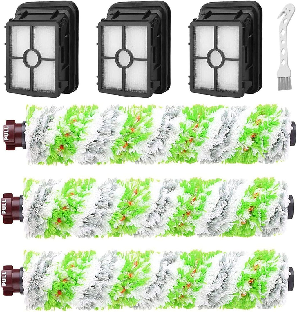 6 Pack Replacement Parts or bissell CrossWave Pet Pro 2306A & CrossWave 1785 Series 3888A Vacuum Cleaner, 3 Pack 2460 Brush Rolls,3 Pack 1866 ilters,Compare to Part 1613568&161-3568,1608684