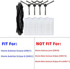 Accessories Kit or iHome AutoVac Eclipse iHRV1 / Eclipse G iHRV2 Robot Vacuum Replacement Parts, 1 Main Roller Brush, 4 Side Brush, 4 Hepa ilter