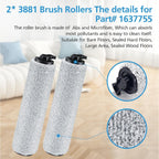 6-pack 3831 Vacuum Cleaner Brush Roll+ ilter Replacement Parts or Bissell Crosswave H2/3845N/3831 loor Scrubber, 3 Brush Rolls+3 ilters