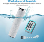 6-pack 3831 Vacuum Cleaner Brush Roll+ ilter Replacement Parts or Bissell Crosswave H2/3845N/3831 loor Scrubber, 3 Brush Rolls+3 ilters