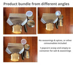 Popcorn Scoop Right Handle and Medium Holes Dredge Set - Metal Popcorn Scooper - rench ry Scoop - No Seasonings/Consumables included