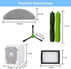 Replacement Parts Accessories or iRobot Roomba Combo i5, i5+, j5, j5+ Robot Vacuum Cleaner, 1 Set o Roller Brush & 4 ilters & 4 Mop Pads & 4 Vacuum Bags & 4 Side Brushes