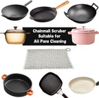 Cast Iron Cleaner 8"x6" 316L Stainless Steel Chainmail Scrubber Scraper Chain Mail Link Scrub for Pans, Griddles and BBQ Grills Cleaning