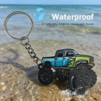 4 Wheeler Off-road Keychain, Cool Flame Pattern Decorative Ring, Anti-rust Lightweight Key Holder, for Men (Black)