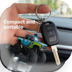 4 Wheeler Off-road Keychain, Cool Flame Pattern Decorative Ring, Anti-rust Lightweight Key Holder, for Men (Black)