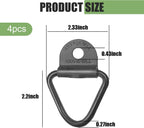 4 PCS Cargo Tie Down Anchors, Heavy Duty V-Shaped Trunk Hook, Multi-Function Anti-Rust Secure Anchor, Universal Embedded Installation Accessory for Off-Roads Trailers Trucks SUVs (Black)
