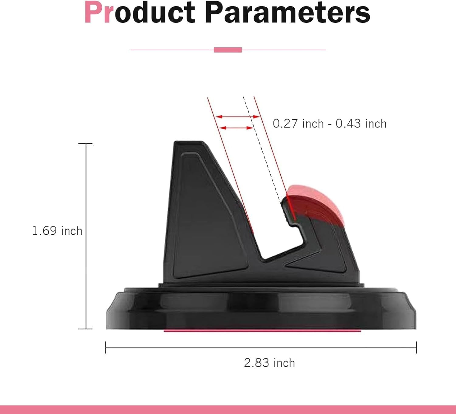 Car Dashboard Phone Mount, Three-Point Support Anti-Slip Smartphone Holder, Rotating Center Console Navigation Mount for Vertical and Horizontal, Universal for Car & Home (Black)