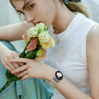 Flower Engraved Bands Compatible with Samsung Galaxy Watch 8 Band 40mm 44mm/Galaxy Watch 8 Classic 46mm, Soft Silicone Replacement Strap with Fancy Decorative Charms Accessories for Women