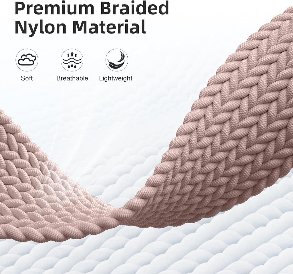 18mm 20mm 22mm Braided Band Compatible with Garmin Vivoactive 5/Vivoactive 6/4/3 Watch Bands, Parachute Buckle Nylon Elastic Sport Strap for Garmin Venu 3 2/3S 2S/Forerunner 165/55/245 Women Men