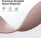 18mm 20mm 22mm Braided Band Compatible with Garmin Vivoactive 5/Vivoactive 6/4/3 Watch Bands, Parachute Buckle Nylon Elastic Sport Strap for Garmin Venu 3 2/3S 2S/Forerunner 165/55/245 Women Men