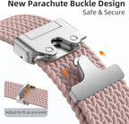 18mm 20mm 22mm Braided Band Compatible with Garmin Vivoactive 5/Vivoactive 6/4/3 Watch Bands, Parachute Buckle Nylon Elastic Sport Strap for Garmin Venu 3 2/3S 2S/Forerunner 165/55/245 Women Men