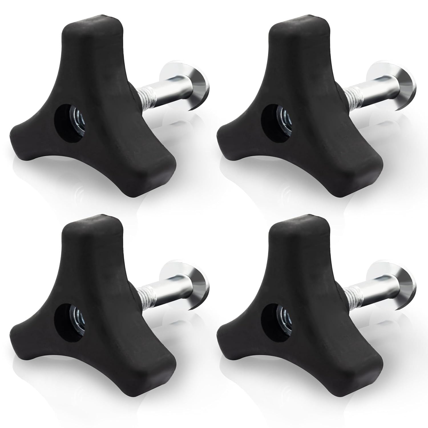 4 Sets Lawn Mower Handle Bolts, Triangle Knob Handle Screw Bolt, Universal Lawnmowers Handle Wing Nut and Bolt, for Honda & Most Lawn Mower Machine Accessories Supplies
