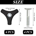 4 Sets Lawn Mower Handle Bolts, Triangle Knob Handle Screw Bolt, Universal Lawnmowers Handle Wing Nut and Bolt, for Honda & Most Lawn Mower Machine Accessories Supplies