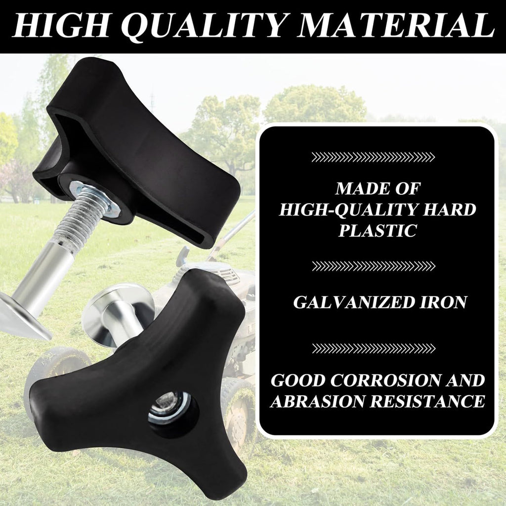 4 Sets Lawn Mower Handle Bolts, Triangle Knob Handle Screw Bolt, Universal Lawnmowers Handle Wing Nut and Bolt, for Honda & Most Lawn Mower Machine Accessories Supplies