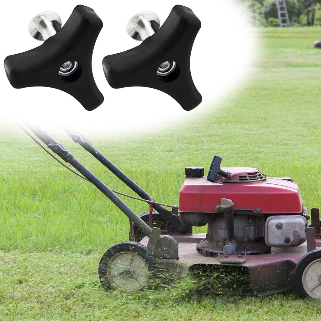 4 Sets Lawn Mower Handle Bolts, Triangle Knob Handle Screw Bolt, Universal Lawnmowers Handle Wing Nut and Bolt, for Honda & Most Lawn Mower Machine Accessories Supplies