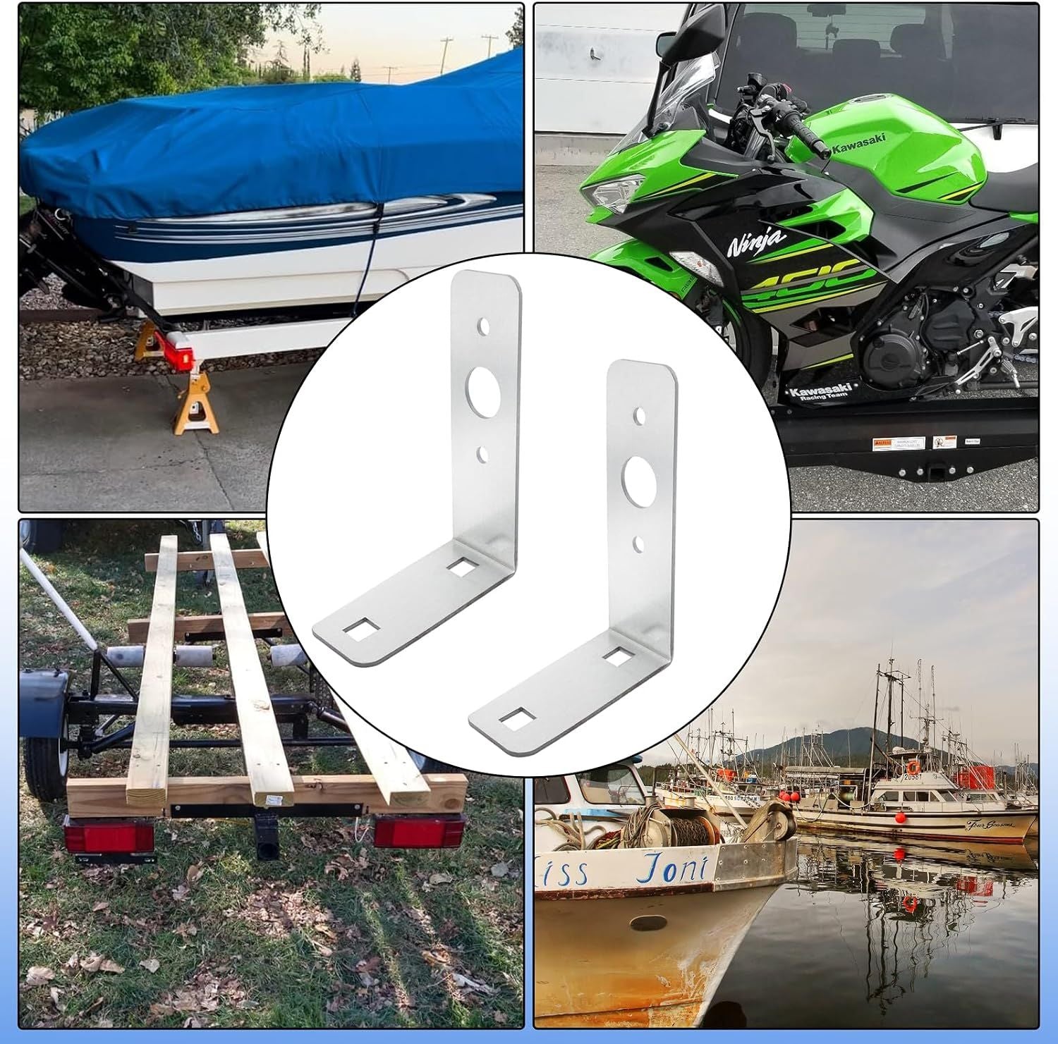 2 Pcs Trailer Light Brackets L Shape Tail Light Mounting Bracket Galvanized L Shape Tail Light Bracket for Boat Utility Trailer Lights Parts Accessories (4.5 x 3 x 1.5 Inch)